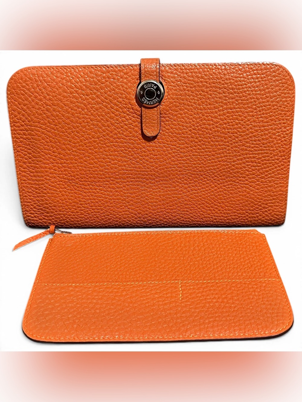 Louis Vuitton Orange & Black Wallet Set